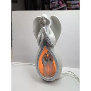 Appletree Design Angel Nativity Scene Porcelain Night Light Gold Trim